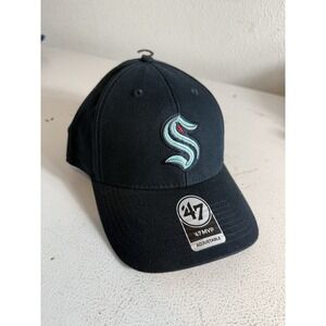 NEW '47 Brand NHL Seattle Kraken Hockey Team Blue Adjustable Strapback Hat Adult